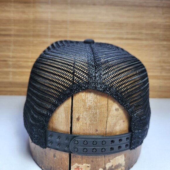 Brooks Pirate Trucker Hat Cap Snapback Mesh Back Black & White 5 Panel Rope - Picture 6 of 9